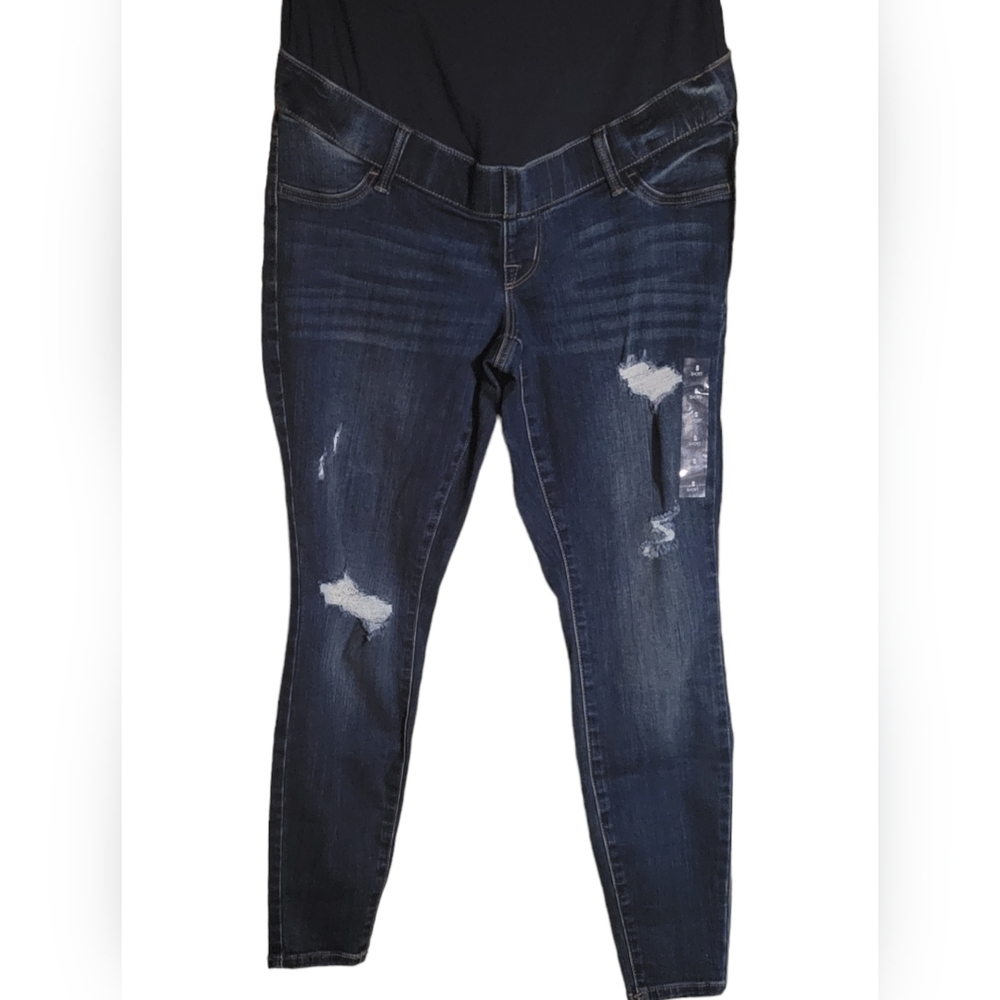 Maurices Small Short Maternity Distressed Jean